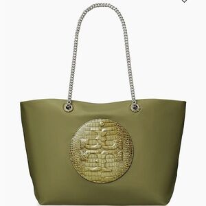 NWOT TORY BURCH large ELLA tote with croc embossed logo.